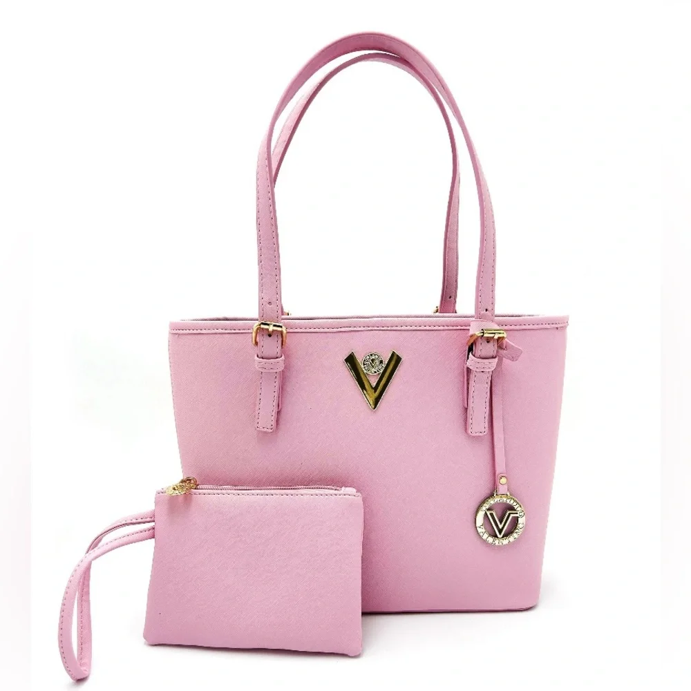 Valentino Orlandi Pink Vegan Leather Tote
Bag Purse Wallet Set NWT - Picture 2 of 9